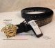 Perfect Replica Versace Gold Buckle And Pattern Gold Diamonds Black Leather Belt (7)_th.jpg